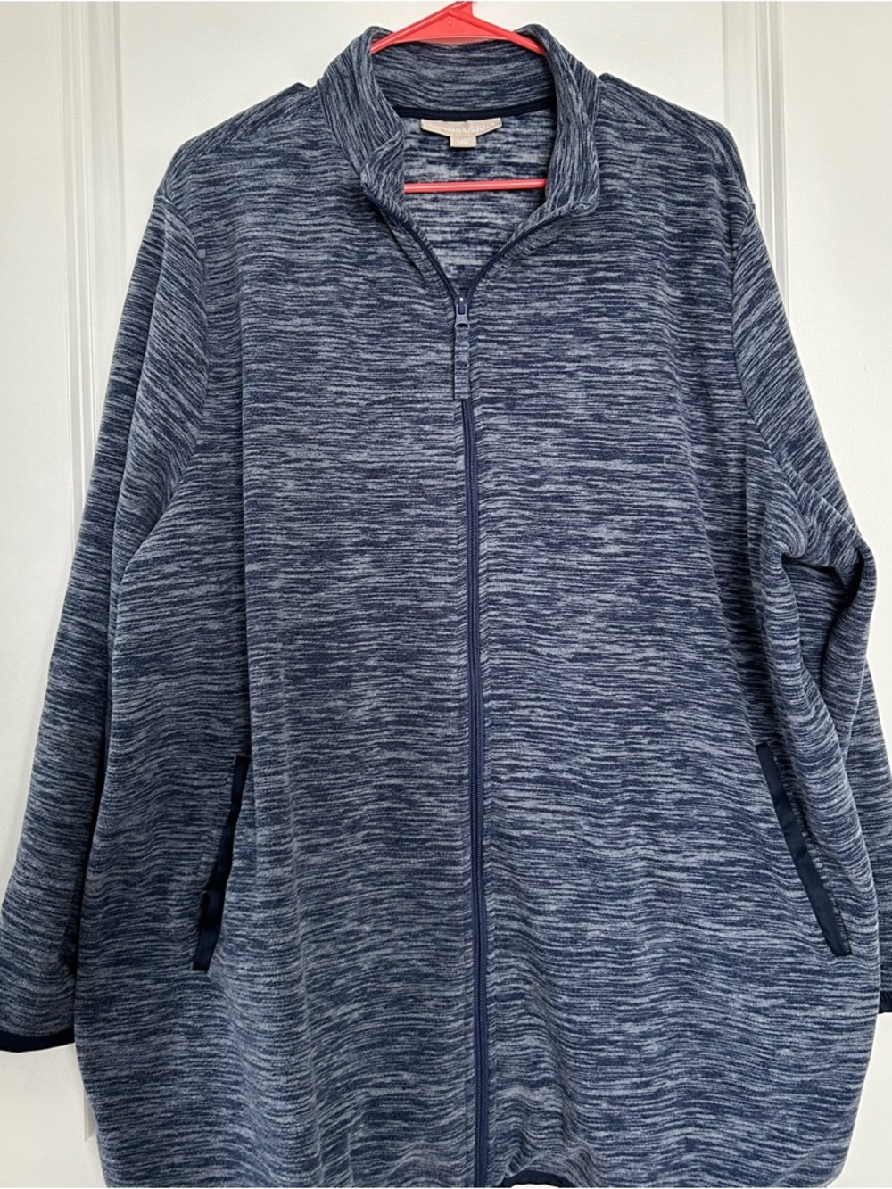 Woman Within Zip Front Micro Fleece Jacket in 1X EUC Blue